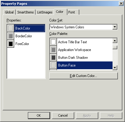 Property Pages: The Color Tab